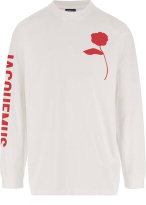 Logo Motif Printed Crewneck Long Sleeve T-Shirt-AA