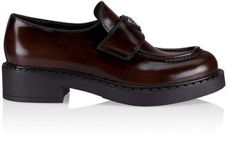 Spazzolato Logo Platform Leather Loafers