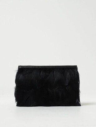 Twinset bag in synthetic leather and feathers