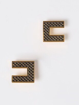 clip earrings in worked brass