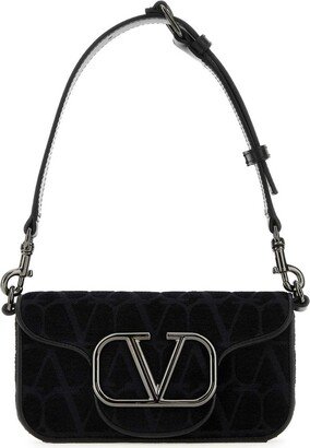 VLogo Plaque Foldover Top Tote Bag-AB