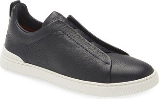 Triple Stitch Deerskin Leather Slip-On Sneaker-AB