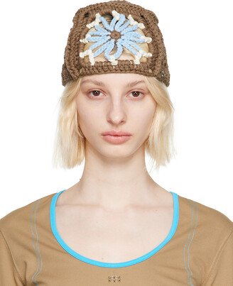 Brown Flower Beanie