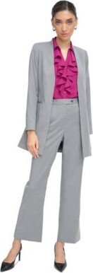 Petite Open Front Blazer Ruffled Button Front Top High Rise Modern Fit Pants