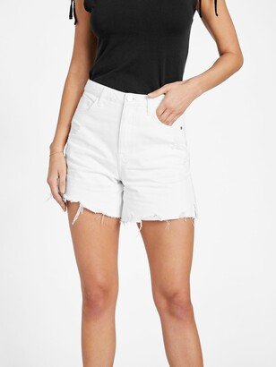 Guess Factory Zorah Distressed High-Rise Denim Shorts