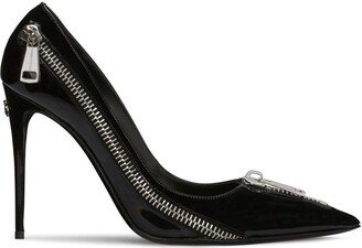 Zip-Embellished 105mm Pumps