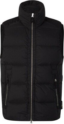 Padded Zipper High-Neck Vest