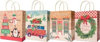 The Lindy Bowman Company Lindy Bowman Pack of 12 Assorted Medium Christmas Gift Bags with Handle