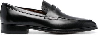 Square-Toe High-Shine Loafers