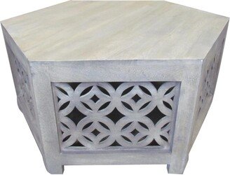 39 Inch Artisan Hexagonal Coffee Table