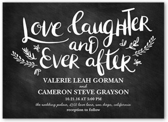 Wedding Invitations: Love And Laughter Forever Wedding Invitation, Black, Standard Smooth Cardstock, Square