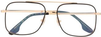 Grooved square-frame glasses