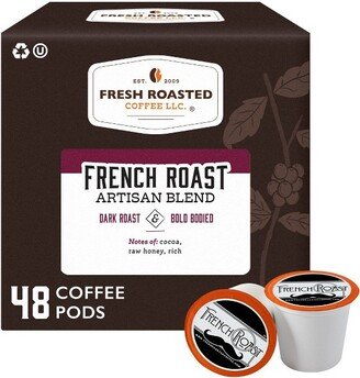 Fresh Roasted Coffee - French Roast Dark Roast Single Serve Pods - 48CT