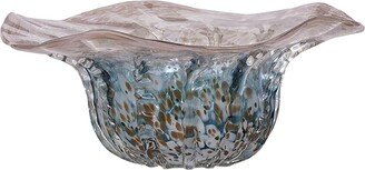 13In Twilight Blown Glass Ripple Bowl-AB