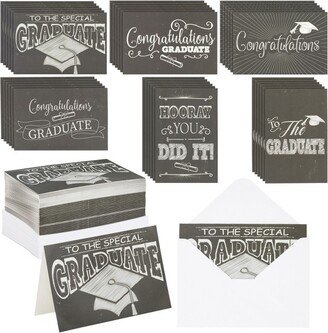 Best Paper Greetings 60 Pack 2022 Congrats Graduation Greeting Cards Bulk Set with Envelopes, Chalkboard Design, 4 x 6 in