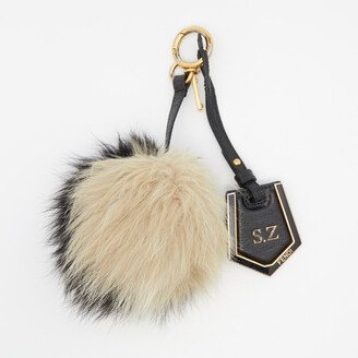 Monochrome Fox Fur Pom Pom Keyring/ Bag Charm