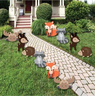 Big Dot Of Happiness Woodland Creatures - Forest Animal Lawn Decor - Outdoor Party Yard Decor - 10 Pc