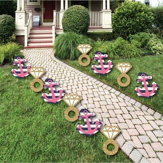 Big Dot Of Happiness Last Sail Before the Veil - Lawn Decor - Outdoor Party Yard Decor - 10 Pc