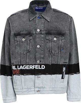 KARL LAGERFELD JEANS Klj Relaxed Paint Logo Dnm Jkt Denim Outerwear Grey