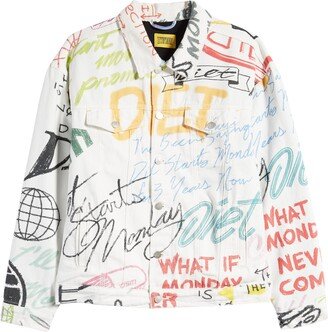 DIET STARTS MONDAY Scribble Denim Trucker Jacket