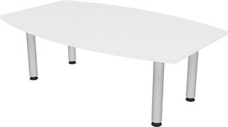 Skutchi Designs, Inc. 6 Person Powered Boat Shaped Conference Table With Silver Post Legs