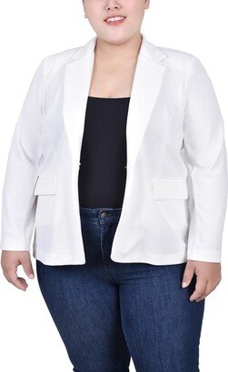 Plus Size Long Sleeve Scuba Crepe Blazer