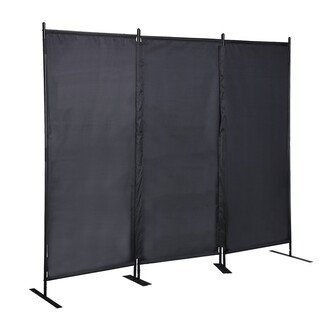 TONWIN Room Divider, 3-Panel Folding Privacy Screen,Black 6 Ft Modern