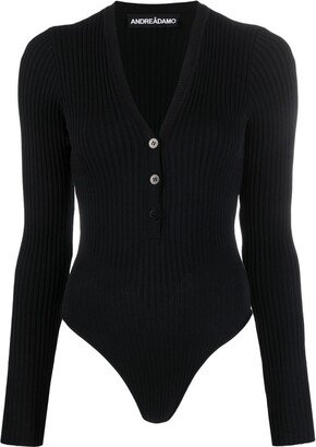 Andreādamo Ribbed Knit Bodysuit