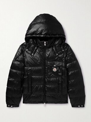 Logo-Appliquéd Quilted Shell Hooded Down Jacket-AA