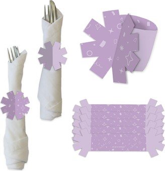Big Dot Of Happiness Purple Confetti Stars Simple Party Paper Napkin Holder Napkin Rings Set of 24