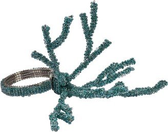 Reef Madness Napkin Ring - Aqua Color Beaded Glass Quality Beadwork Designed Rings