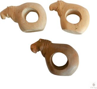 Lion Wooden Napkin Rings Set Of 3, Ring, Wood Rings, Jungle Animals
