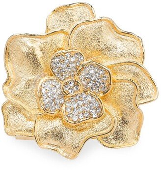 Nomi K 24K Goldplated Crystal Spring Flower Napkin Ring Set