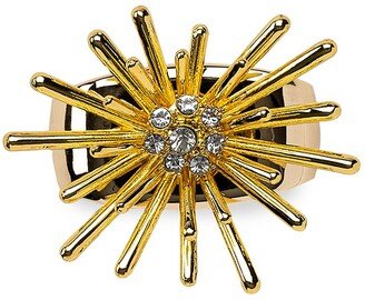 Nomi K 24K Goldplated Crystal Sparkle Burst 4-Piece Napkin Ring Set