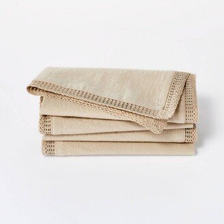 Threshold designed w/Studio McGee 4pk Cotton Napkins Brown- Threshold™ designed with Studio McGee