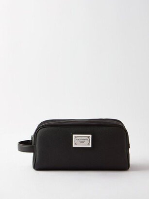 Logo-plaque Leather-trim Washbag