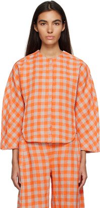 Orange & Gray Line Blouse