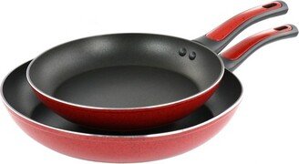 Claybon 8 Inch and 10 Inch Nonstick Frying Pan Set in Speckled Red