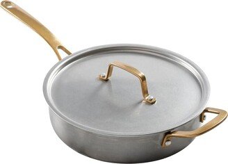 Everyday 3.5Qt Stainless Steel Sautž Pan With Brass Handles & Lid