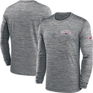 Men's Gray Tampa Bay Buccaneers Velocity Athletic Stack Performance Long Sleeve T-shirt