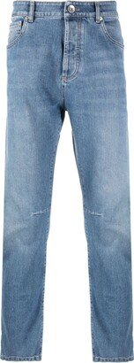 Low-Rise Tapered-Leg Jeans