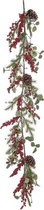 Artificial 58In Multicolored Christmas Twig Berry Eucalyptus Garland