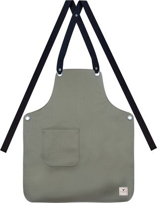 Yako&Co Minimalist Vegan Leather Gardening Apron, Moss Green