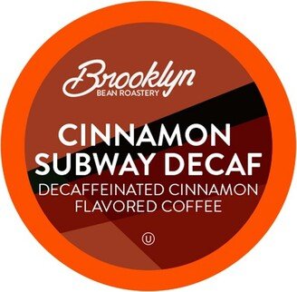 Brooklyn Bean Roastery Brooklyn Beans Cinnamon Flavored DECAF Coffee Pods for Keurig 2.0, Cinnamon Subway, 40 Count