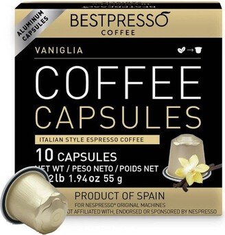 Bestpresso Coffee for Nespresso Original Machine 120 pods Certified Genuine Espresso Flavored Pack Vanilla Pods Compatible with Nespresso Original