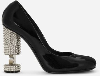 Polished calfskin pumps