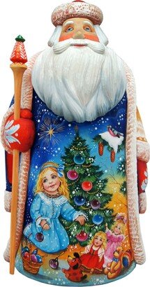 G.DeBrekht Woodcarved and Hand Painted Angelic Christmas Tree Santa Claus Figurine