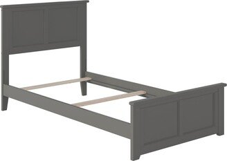 AFI Madison Twin XL Platform Bed with Matching Footboard in Grey