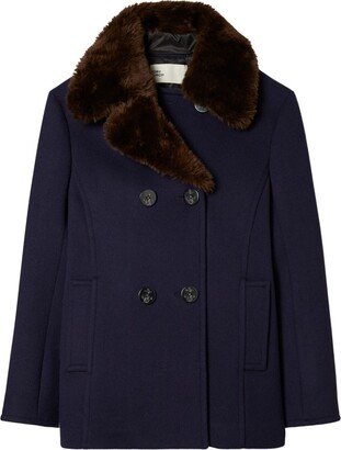 Notched-Lapels Shearling Jacket-AA