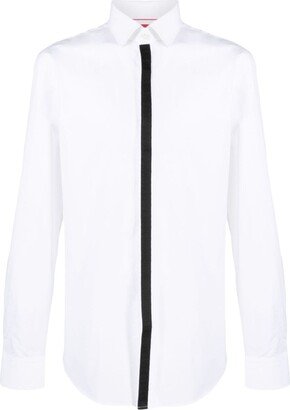 Contrasting-Trim Cotton Shirt